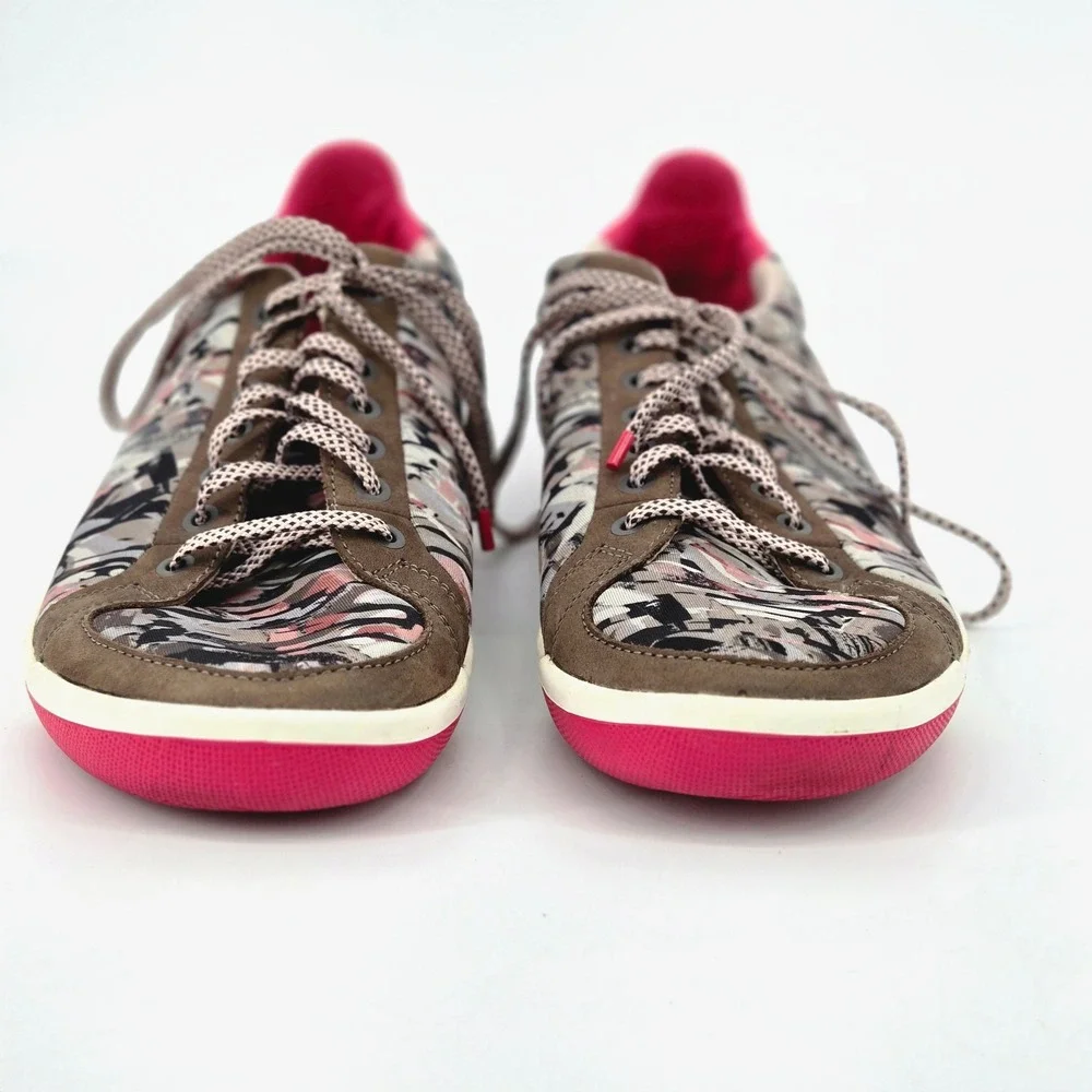 PLAE Prospect Abstract Camo Pink Grey Suede Comfort Sneakers Women's Size 8.5